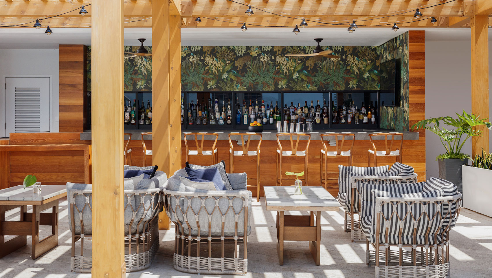 Rooftop Escape Bar seating with bar