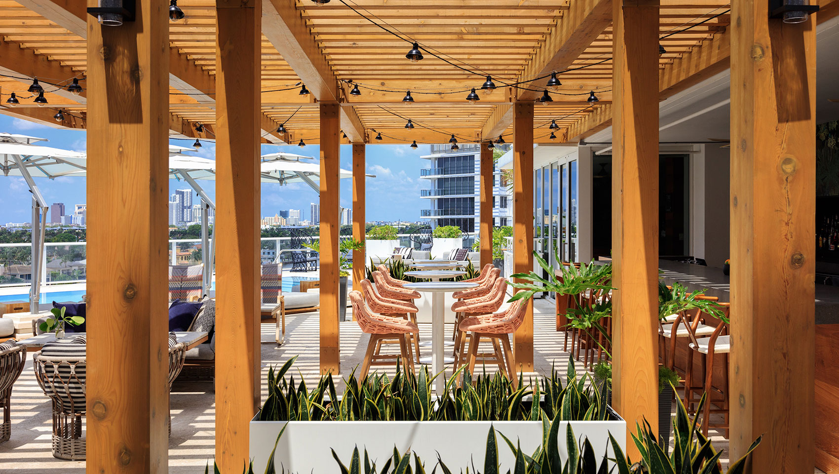Rooftop Escape Bar seating with views