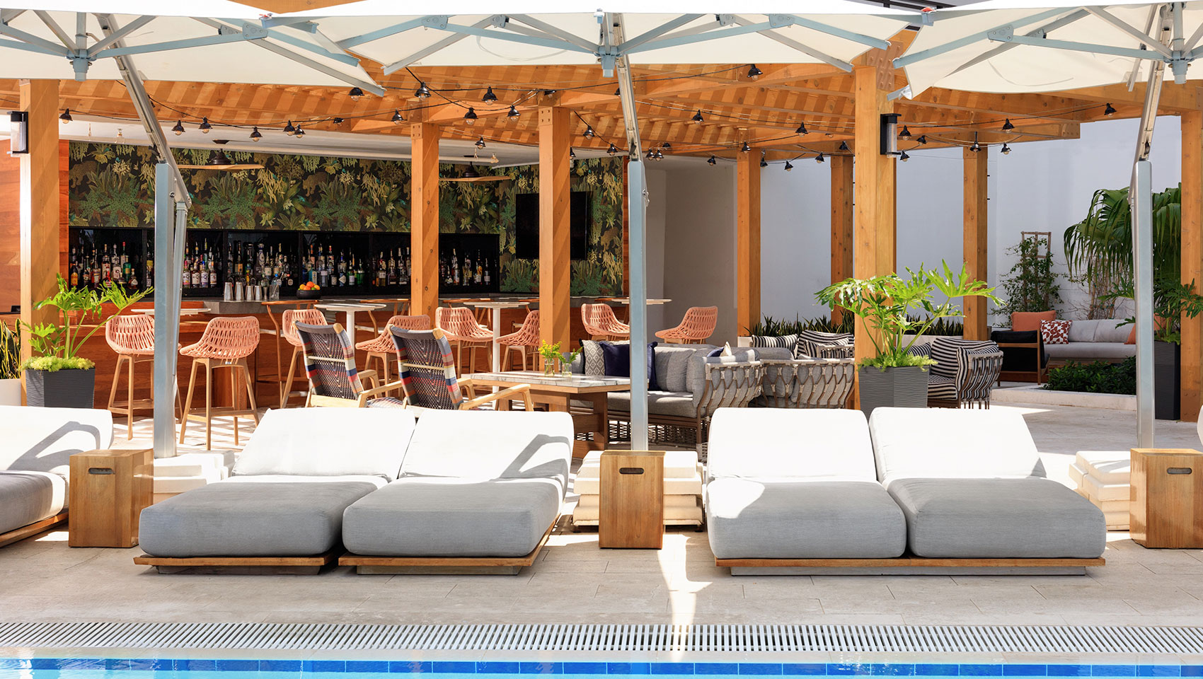 Rooftop Escape Bar and loungers