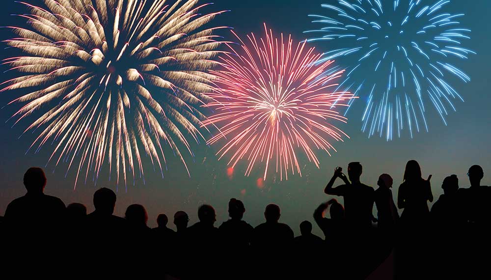 People watch fireworks