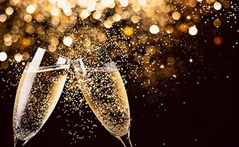 Champagne toast on New Year's Eve