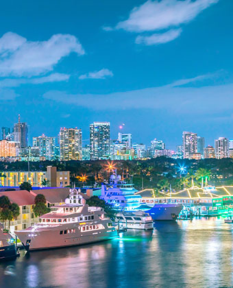 downtown fort lauderdale at night